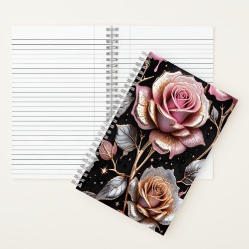 Golden Rose Splendor Spiral Notebook