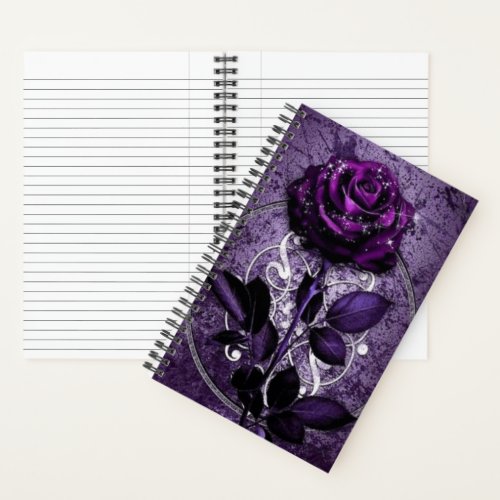Midnight Rose Magic Spiral Notebook