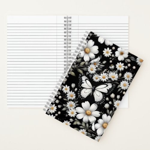 Butterfly & Daisies Spiral Notebook