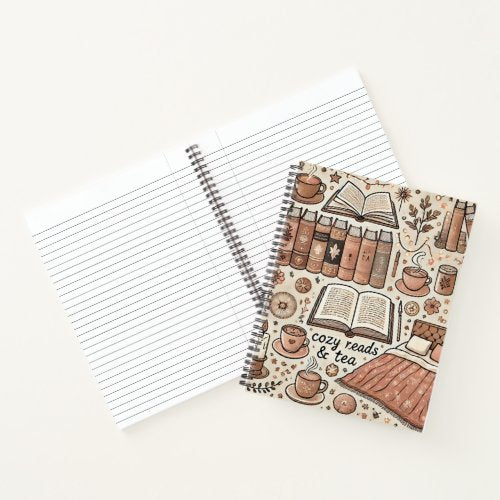 Cozy Reads & Teas Spiral Notebook