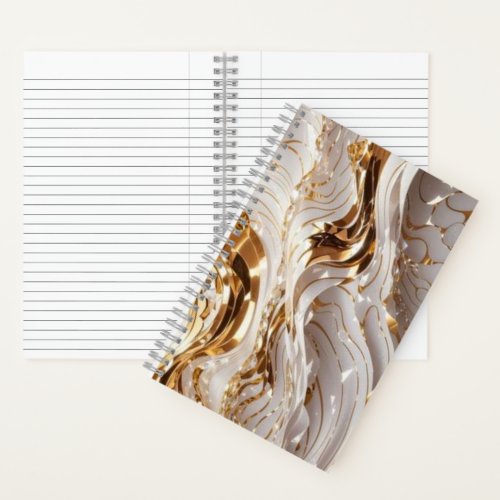 Elegant Waves of Gold Spiral Notebook