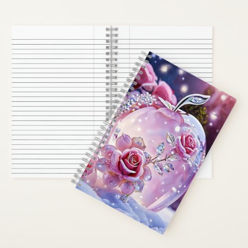Enchanted Rose Pink Spiral Notebook