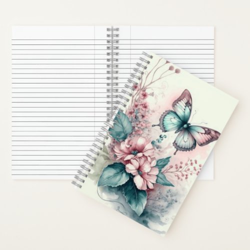 Faded Butterfly Elegance Spiral Notebook