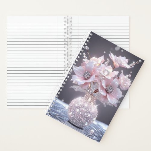 Jewel-Encrusted Bouquet Spiral Notebook