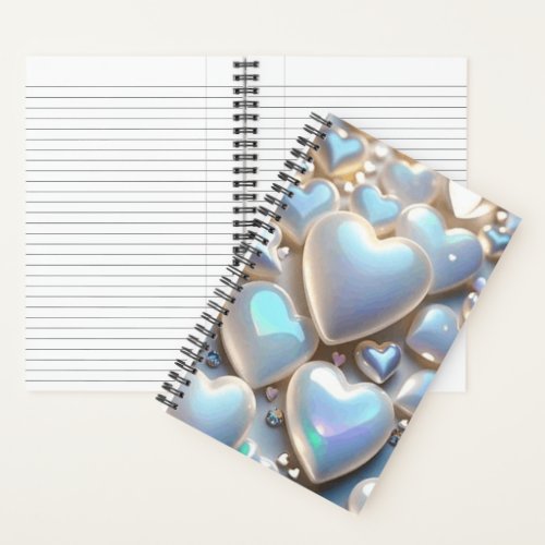Opalescent Hearts Spiral Notebook