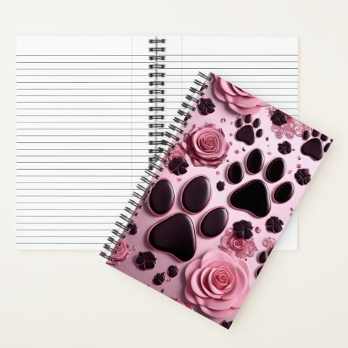 Paw Print Love Spiral Notebook