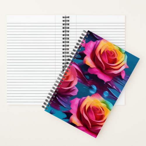 Rainbow Rose Dream Spiral Notebook