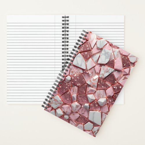 Rosy Geometric Wonders Spiral Notebook